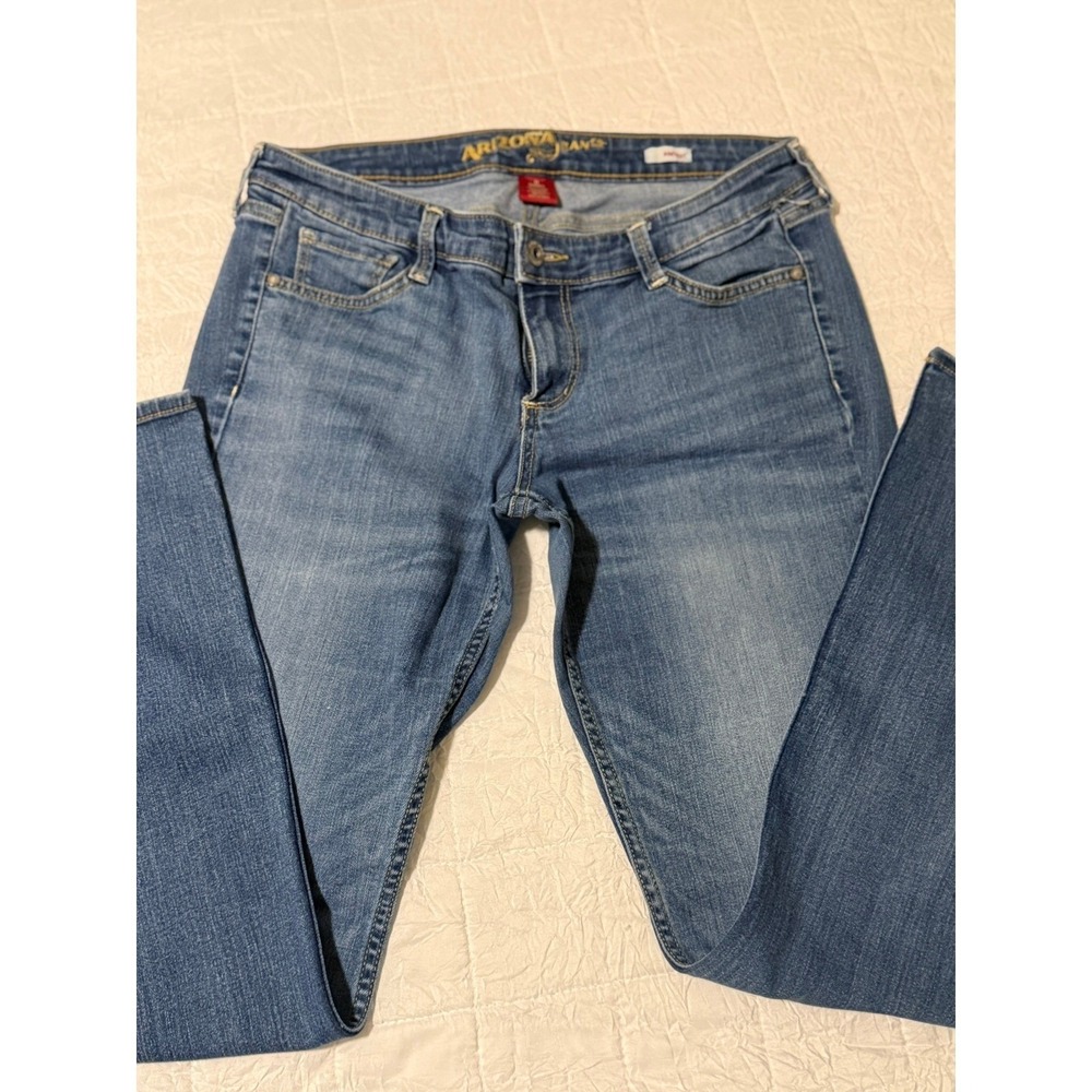 Arizona Jean Co Womens Bootcut Jeans Medium Wash Blue Denim Size 11 Short
